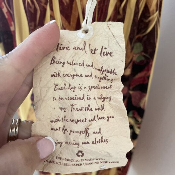 Vintage Y2K One World Baby Doll Dress Women's Large Yellow Abstract Fairy NWT - Picture 5 of 13